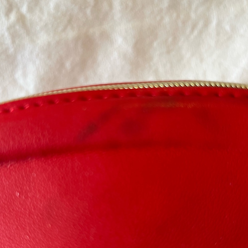 Red CHANEL Faux Leather Makeup Purse - Picture 7 of 9
